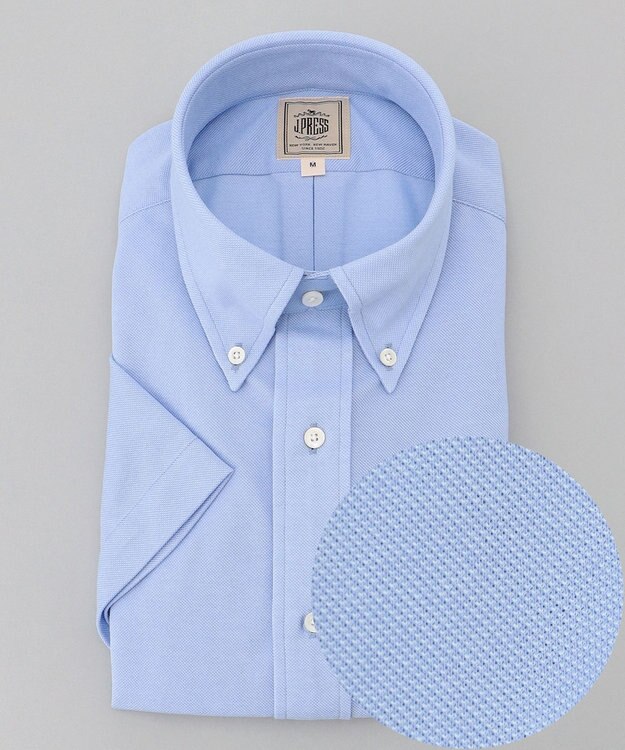 J.PRESS MEN 【J.PRESS PLUS】カノコインレイパッチポケット シャツ/B.D. サックスブルー系