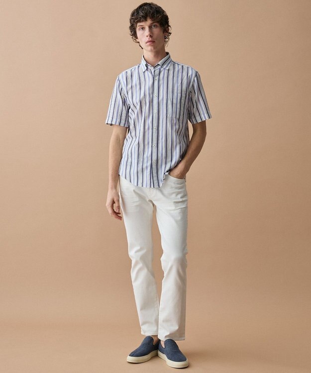 JOSEPH ABBOUD 【サステイナブル・JAPANファブリック】ソアロンストライプ シャツ ライラック系1