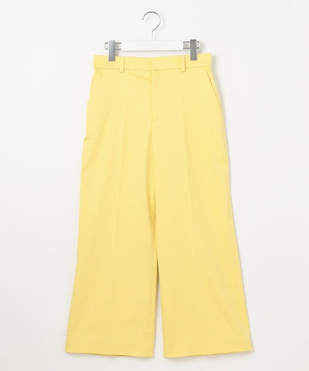 自由区 【接触冷感・吸湿・速乾・XXSサイズあり】COOL MAXクロップド丈 ワイドパンツ ライトイエロー系