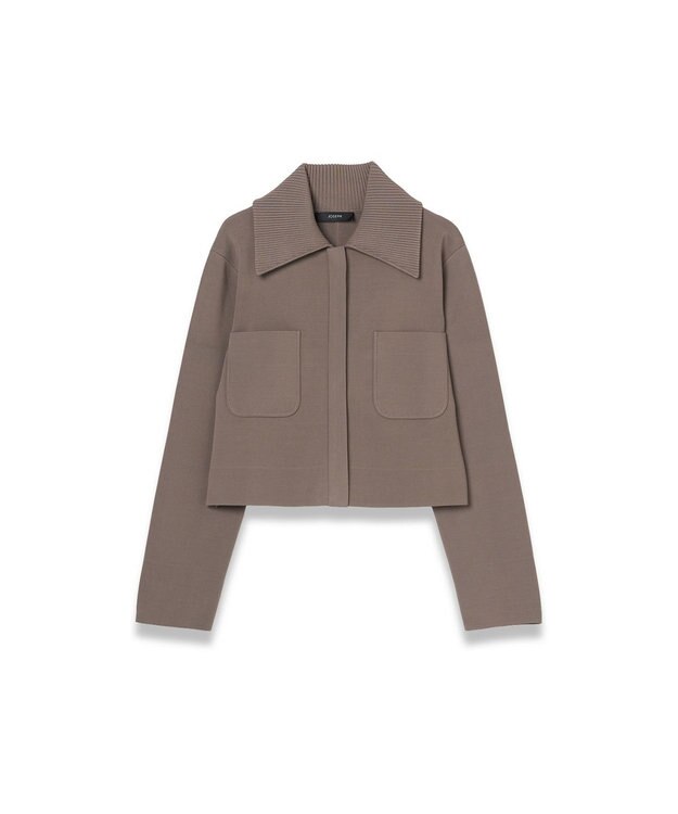 JOSEPH ミラノニットストレッチ　ショートジャケット Mushroom