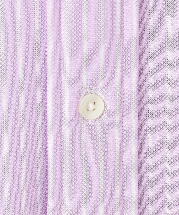 J.PRESS MEN 酷暑の清潔感もこれ一枚で【吸水速乾 / 抗菌防臭 / 防シワ】【J.PRESS OXFORD JERSEY】カノコインレイストライプ 半袖シャツ / B.D. ライラック系1
