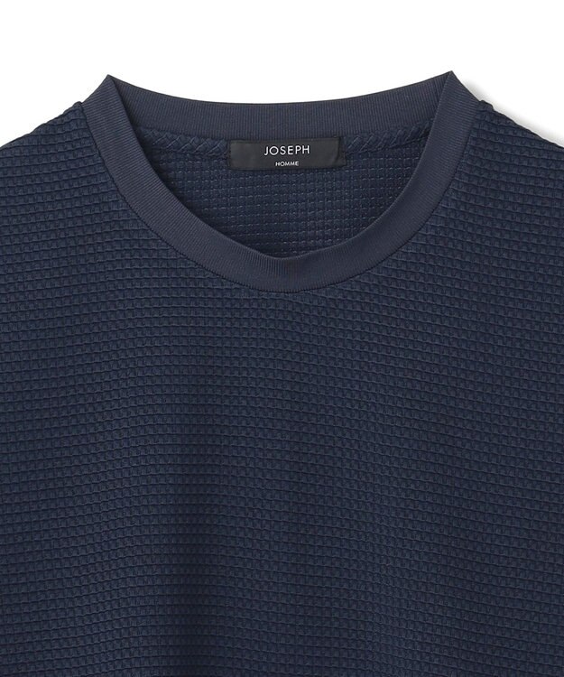 JOSEPH HOMME 新色追加【オリジナル素材/シワになりにくい】ライトタックジャージー クルーネックＴシャツ ネイビー系