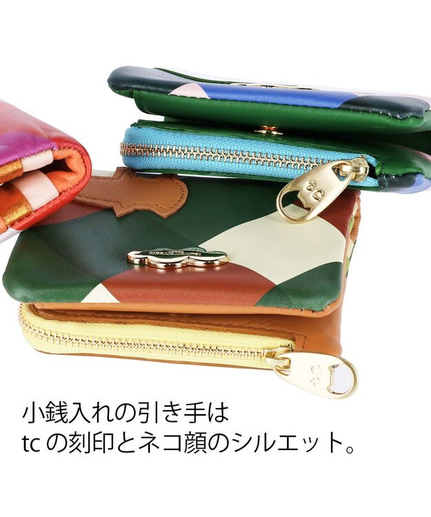tsumori chisato CARRY くもネコチェック 財布 折り財布 ミニ財布 ブラウン