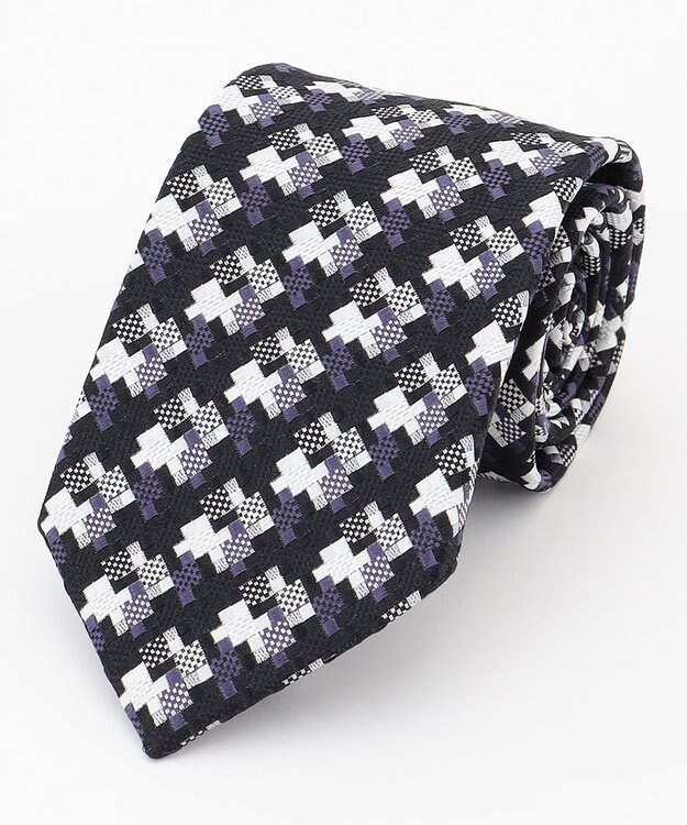 JOSEPH HOMME テクノハウンドトゥース　ネクタイ パープル系7