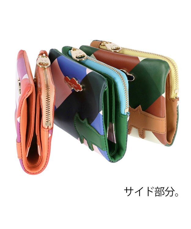tsumori chisato CARRY くもネコチェック 財布 折り財布 ミニ財布 グリーン