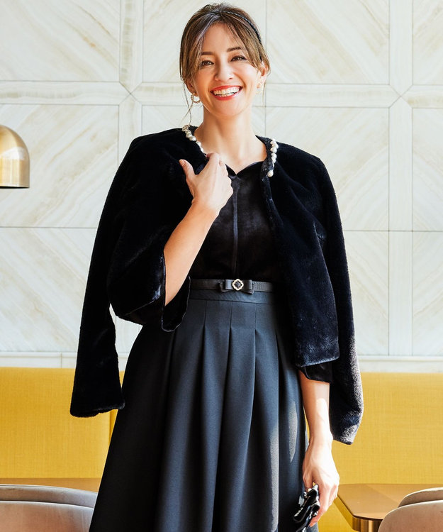 CUSHY ノーカラーフェイクファーコート / TOCCA | ファッション通販