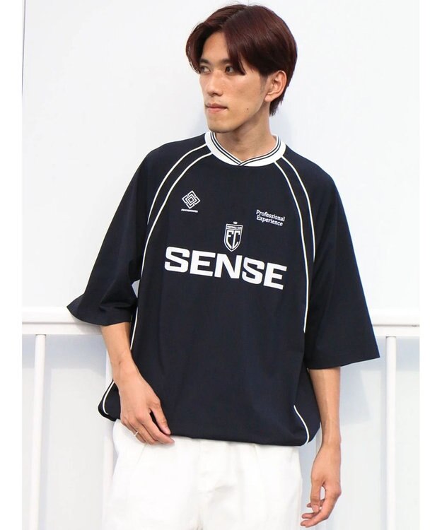 CRAFT STANDARD BOUTIQUE 接触冷感/UVカット/イージーケア/ストレッチ/ゲームシャツ-B Navy