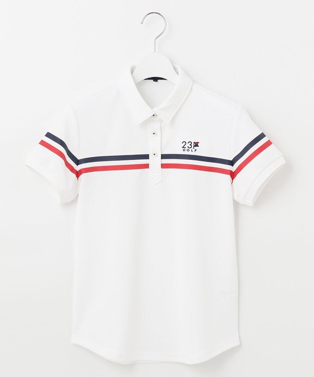23区GOLF 【WOMEN】【吸水速乾/UVケア】エイトロックカノコ 半そで ポロシャツ ホワイト系