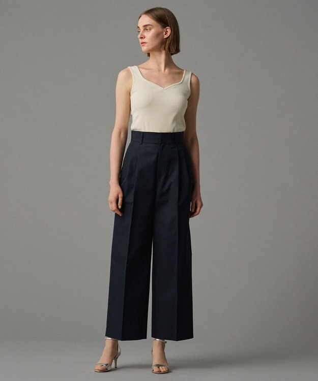 uncrave 【撥水・花粉防止・洗濯機洗い可】クリアツイル ワイドパンツ（uncrave STANDARD） ネイビー