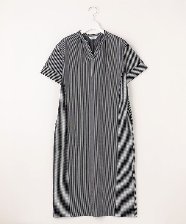 J.PRESS LADIES L 【洗える・抗菌消臭・吸水速乾】サッカージャージー ワンピース ネイビー系1