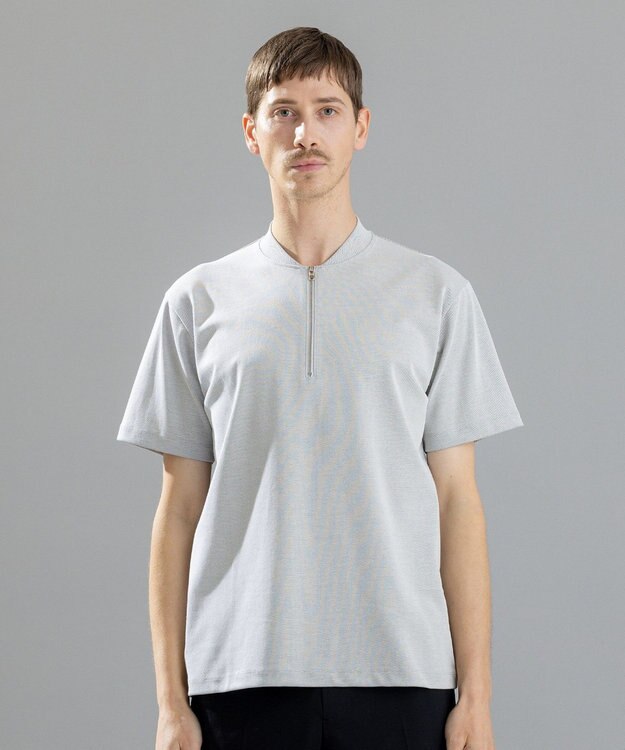 JOSEPH HOMME スビンギザカノコ　ハーフジップ ライトグレー系