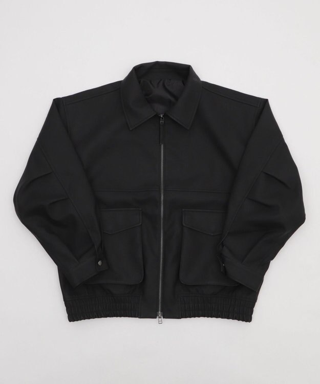 WEGO 【25年秋冬新作/ユニセックス着用ITEM/SMLサイズ展開】PUダブルZIPフライトブルゾン ブラック