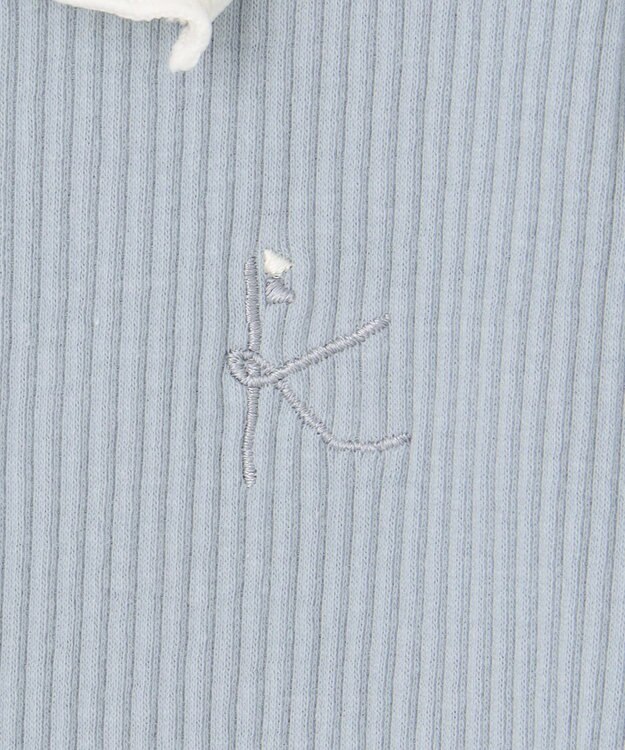 組曲 KIDS 【150-160㎝】リブリボン トップス サックスブルー系