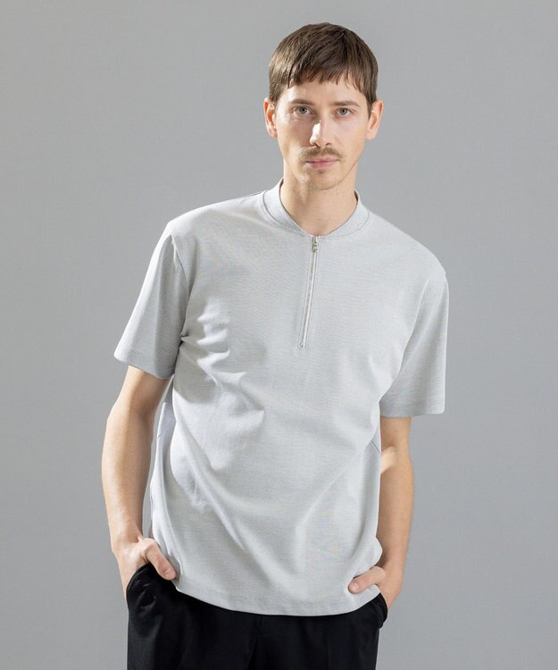 JOSEPH HOMME スビンギザカノコ　ハーフジップ ライトグレー系