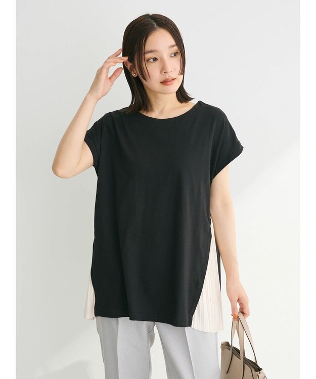 Green Parks 脇プリーツドッキングチュニック Black