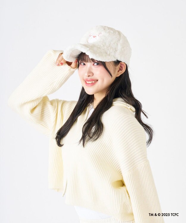 MOONBAT Care Bears(ケアベア) ボアキャップ 帽子 手洗い可能 サイズ調整可能 オフホワイト