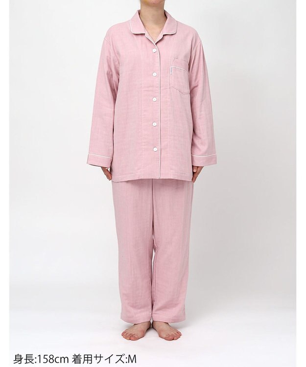 ワコール／睡眠科学 パジャマ 長袖 長ズボン 綿100%(本体) 三重ガーゼ レディース YDX567 睡眠科学／ワコール ピンク