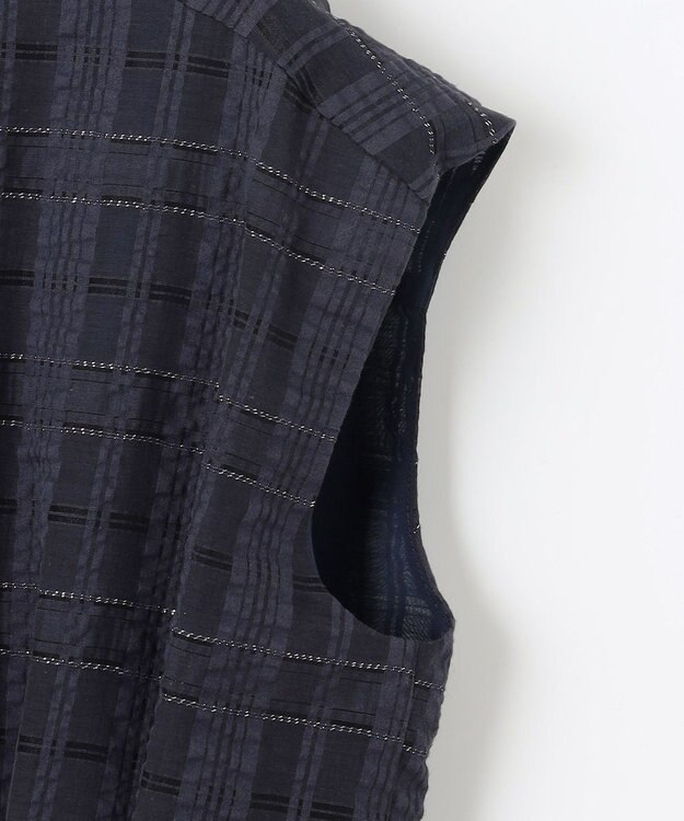 組曲 S ラメシアーチェック ワンピース ネイビー系3