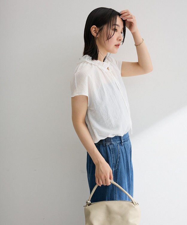 Green Parks 衿フリルブラウス Off White