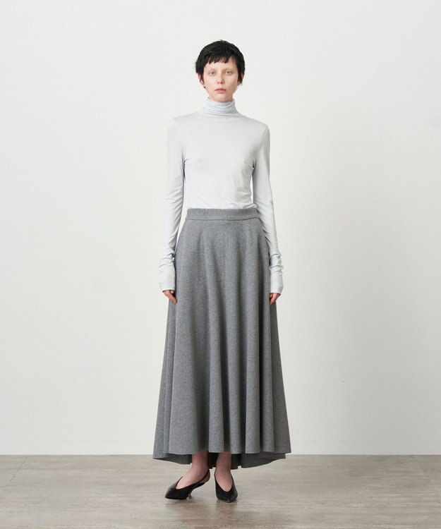ATON ROYAL FLEECE | フレアスカート TOP GRAY