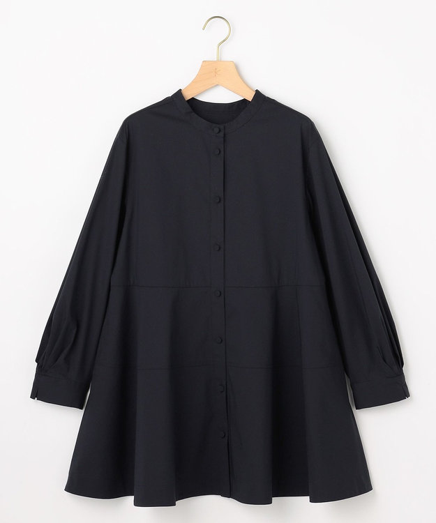 組曲 S 【前後着用可】コンパクトシャーティング チュニックブラウス ネイビー系