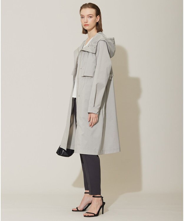 ICB 【撥水加工】 メモリーストレッチタフタ フーデットコート トープ系