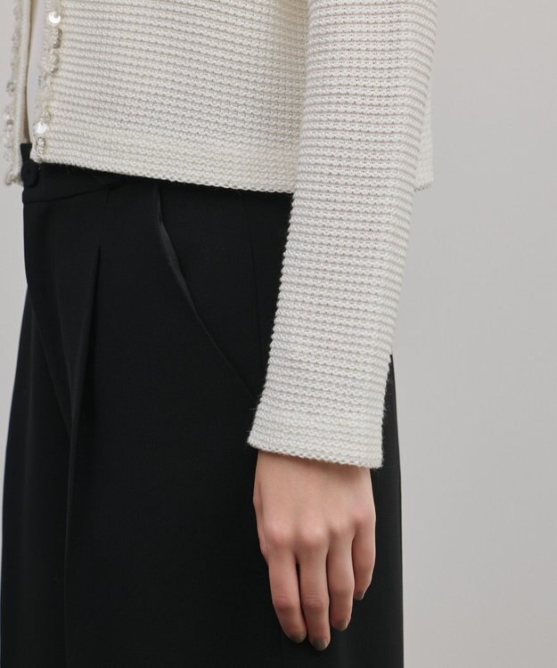 GRACE CONTINENTAL ブレードツイードニットジャケット ホワイト