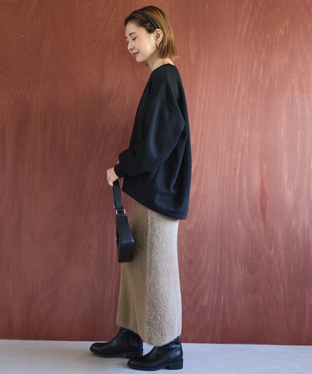 AMERICAN HOLIC シャギーニットナロースカート Brown