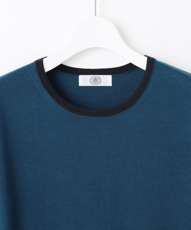 J.PRESS LADIES 【洗える】トリムツイン ニット グリーン系