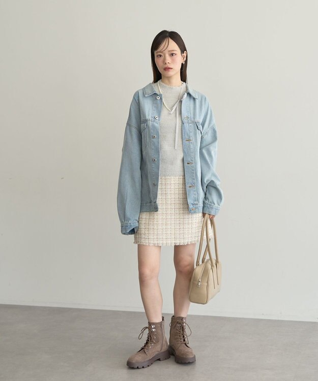 earth music&ecology ビッグデニムジャケット Light Indigo