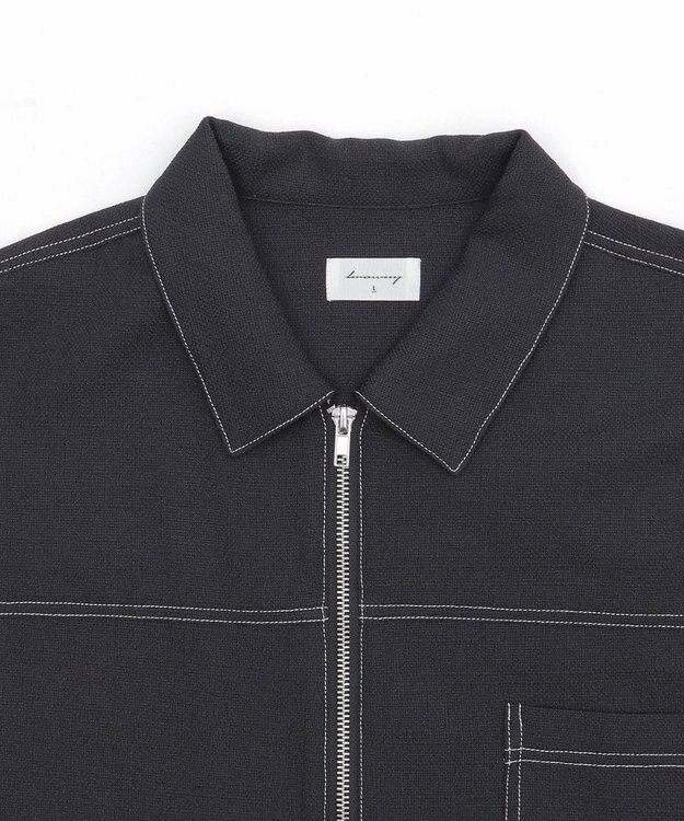 WEGO 【ユニセックス着用ITEM/MLサイズ展開】カラーステッチシャツジャケット ブラック