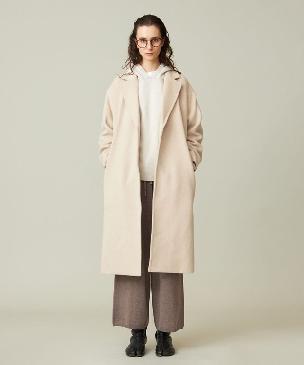 J.PRESS YORK STREET 【UNISEX】ウールカシミヤ フーディーニット ベージュ系