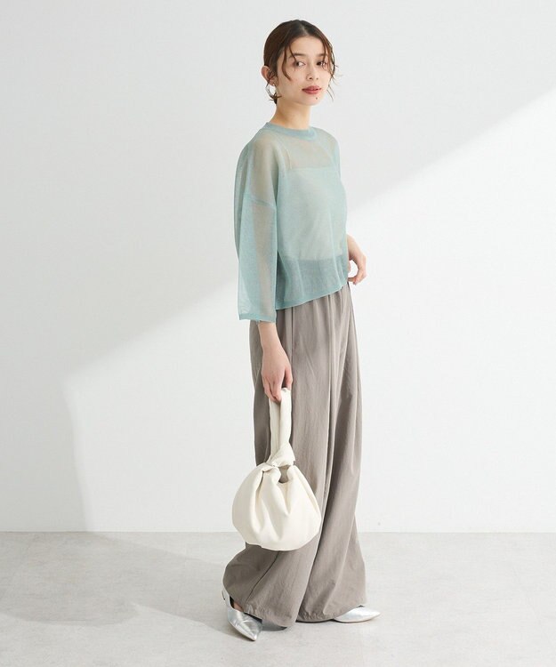 Green Parks ・ＥＬＥＮＣＡＲＥ　ＤＵＥ　ラメシアーニットプルオーバ Green