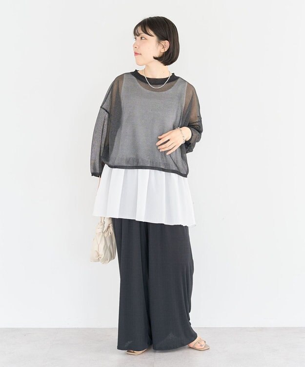 Green Parks ・ＥＬＥＮＣＡＲＥ　ＤＵＥ　ラメシアーニットプルオーバ Green