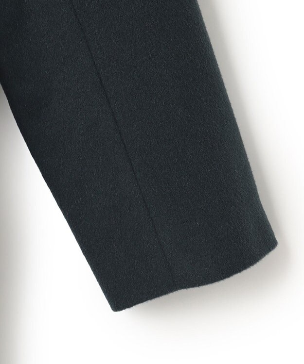 23区 ウールカシミヤビーバー ノーカラー コート ダークグリーン系