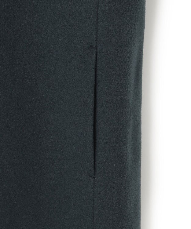 23区 ウールカシミヤビーバー ノーカラー コート ダークグリーン系