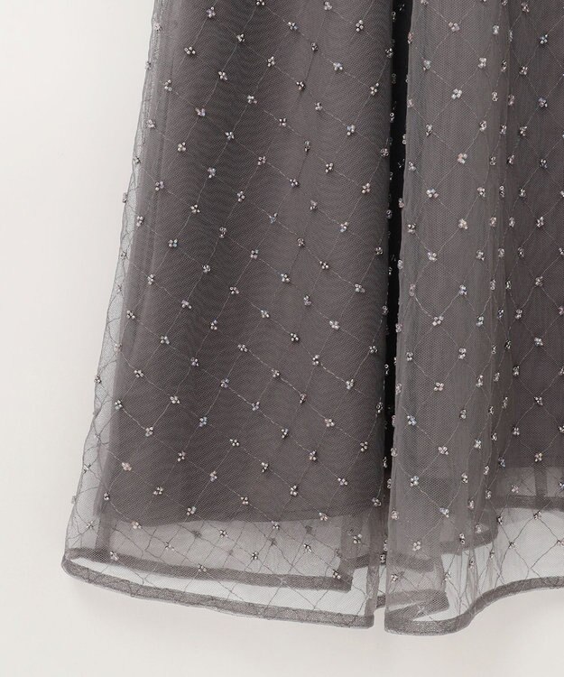 GRACE CONTINENTAL ビーズembドレス チャコール