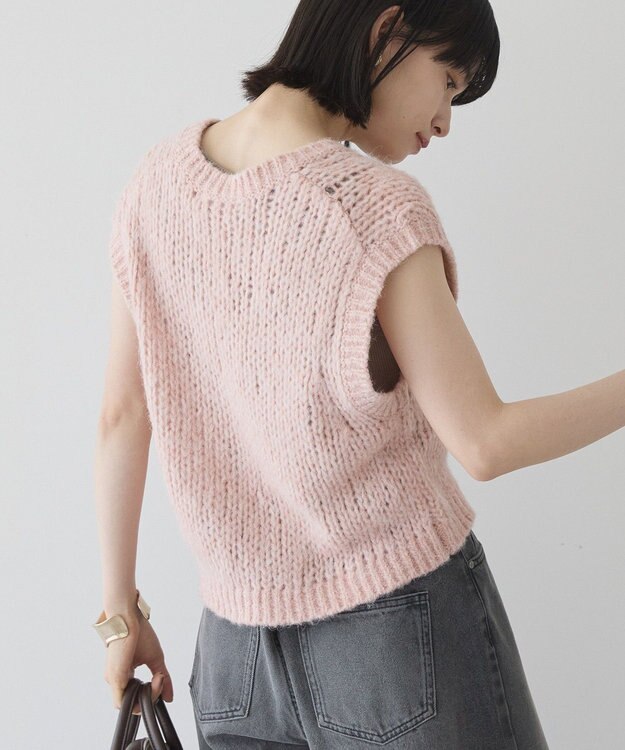 AMERICAN HOLIC 【選べる丈】甘編みニットベスト Salmon Pink