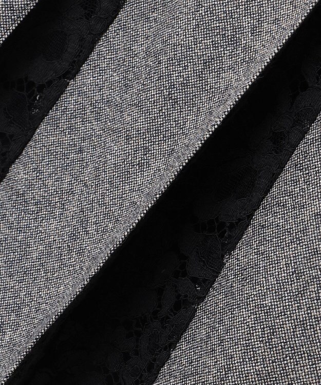 23区 【R(アール)】マットツイード プリーツスカート ブラック系