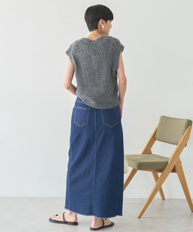 AMERICAN HOLIC 【選べる丈】甘編みニットベスト Charcoal Gray