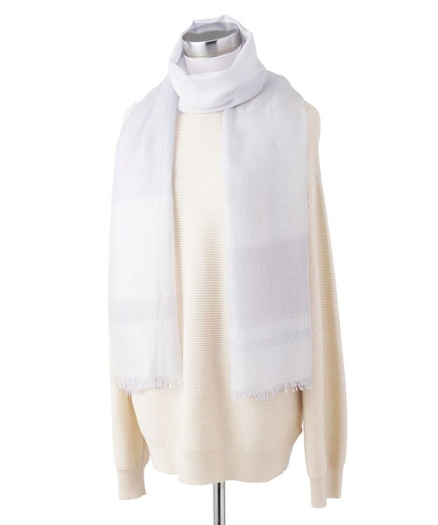 MOONBAT FURLA(フルラ) レーヨンラメブロックチェックストール／40×170cm ラベンダー