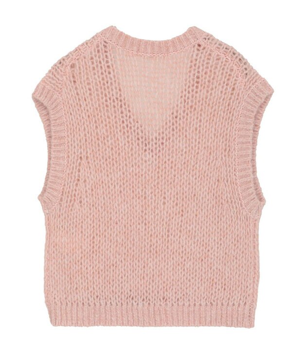 AMERICAN HOLIC 【選べる丈】甘編みニットベスト Salmon Pink