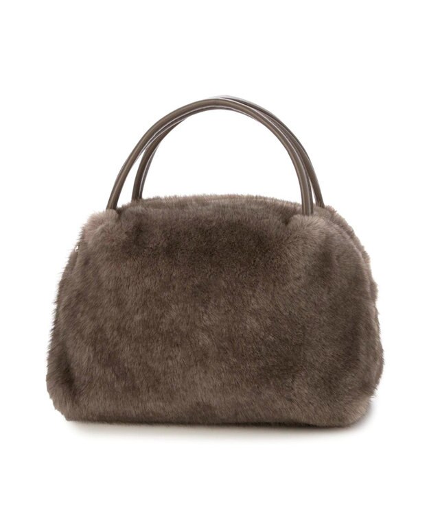 UNBILLION カシュカシュ cachecache / ミンク風エコファー2wayボックストート GY