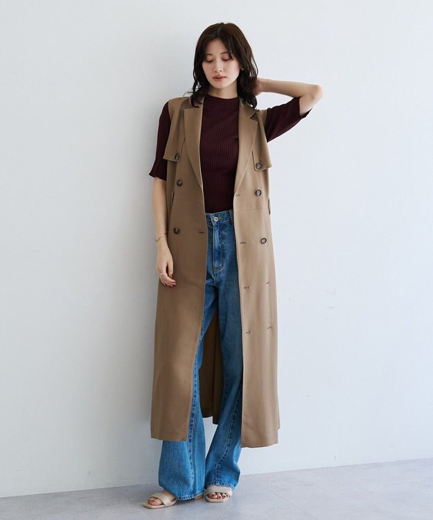 YECCA VECCA 【UVカット/接触冷感】トレンチジレワンピース Beige