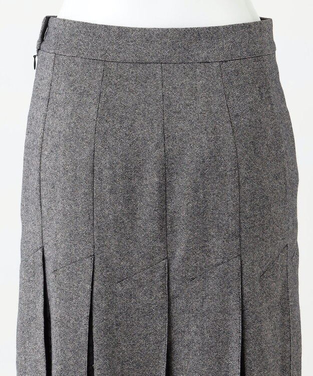 23区 【R(アール)】マットツイード プリーツスカート ブラック系