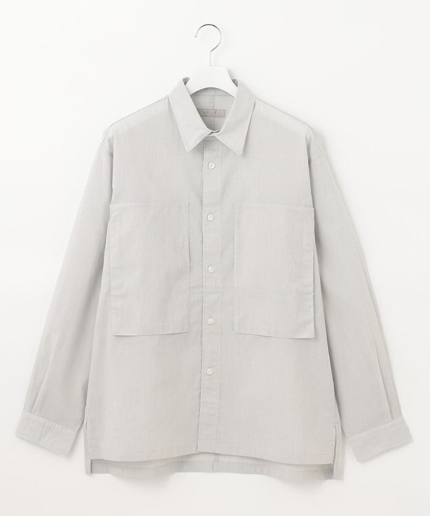 UNFILO MENS 【撥水】 コットンシャツ グレーストライプ