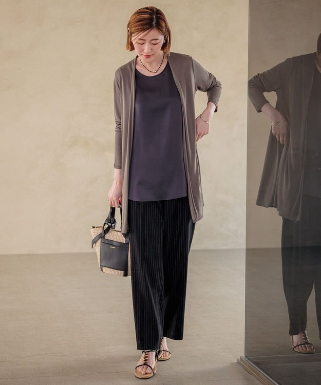 23区 【UVケア/接触冷感】マルチ機能 シアー ロング カーディガン ダークブラウン系