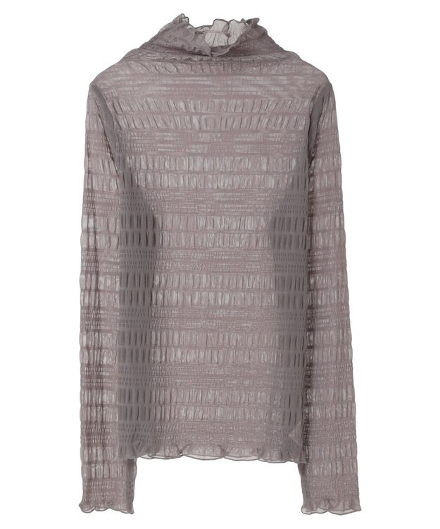 earth music&ecology ジャガードシャーリングシアートップス Gray