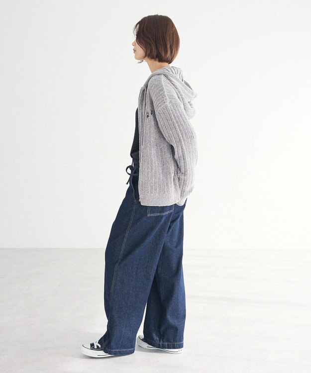 CRAFT STANDARD BOUTIQUE アニマル刺繍ニットZIPパーカー Ivory