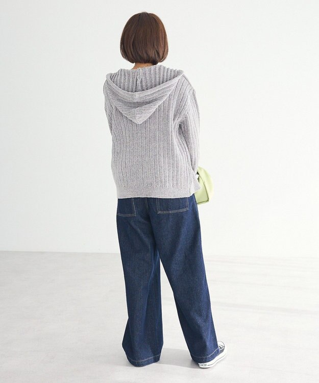 CRAFT STANDARD BOUTIQUE アニマル刺繍ニットZIPパーカー Ivory